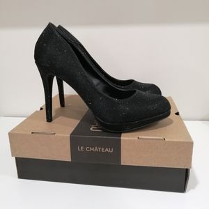 Black Glitter Heels Le Chateau